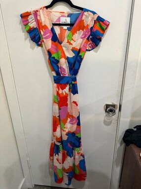 Sam Edelman Multicolor Floral Wrap Maxi Dress